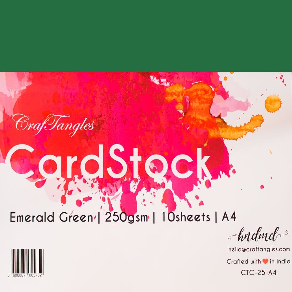 CrafTangles cardstock A4 (250 gsm) (Set of 10 sheets) - Emerald Green ctc 25 A4 emerald green A4 CrafTangles cardstock A4 (250 gsm) (Set of 10 sheets) - Emerald Green
