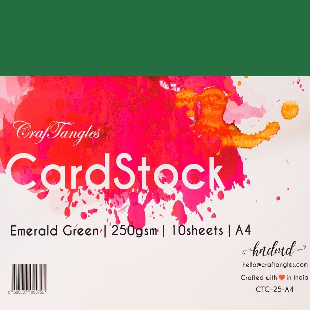 CrafTangles cardstock A4 (250 gsm) (Set of 10 sheets) - Emerald Green ctc 25 A4 emerald green A4 CrafTangles cardstock A4 (250 gsm) (Set of 10 sheets) - Emerald Green