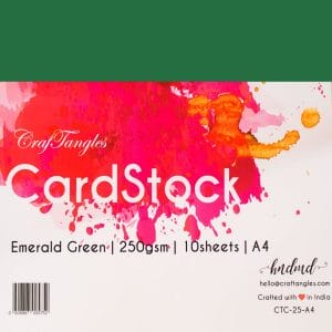CrafTangles cardstock A4 (250 gsm) (Set of 10 sheets) - Emerald Green