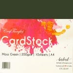 CrafTangles cardstock A4 (250 gsm) (Set of 10 sheets) - Moss Green