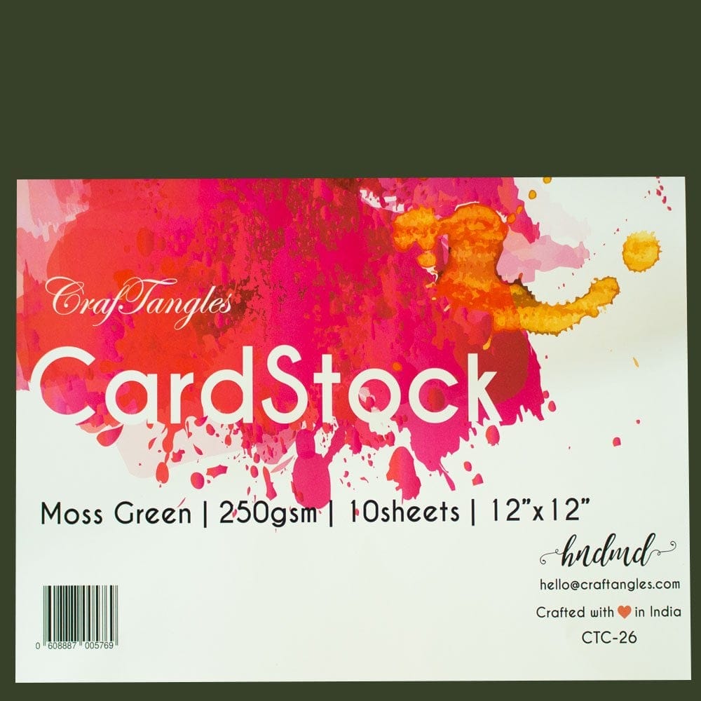 CrafTangles cardstock 12" by 12" (250 gsm) (Set of 10 sheets) - Moss Green ctc 26 moss green CrafTangles cardstock 12" by 12" (250 gsm) (Set of 10 sheets) - Moss Green