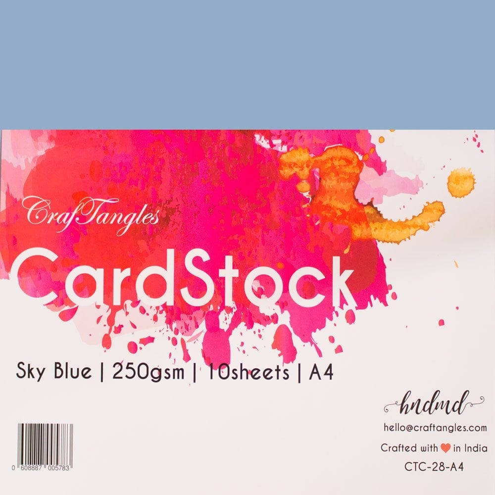 CrafTangles cardstock A4 (250 gsm) (Set of 10 sheets) - Sky Blue ctc 28 A4 sky blue A4 CrafTangles cardstock A4 (250 gsm) (Set of 10 sheets) - Sky Blue