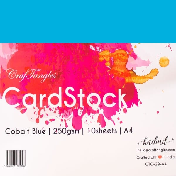 CrafTangles cardstock A4 (250 gsm) (Set of 10 sheets) - Cobalt Blue