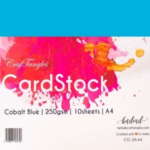 CrafTangles cardstock A4 (250 gsm) (Set of 10 sheets) - Cobalt Blue