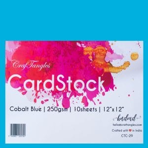 CrafTangles cardstock 12" by 12" (250 gsm) (Set of 10 sheets) - Cobalt Blue
