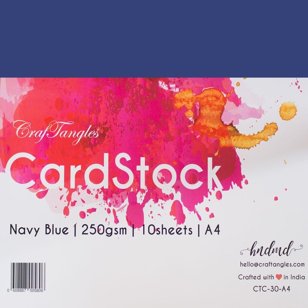 CrafTangles cardstock A4 (250 gsm) (Set of 10 sheets) - Navy Blue ctc 30 A4 navy blue A4 CrafTangles cardstock A4 (250 gsm) (Set of 10 sheets) - Navy Blue