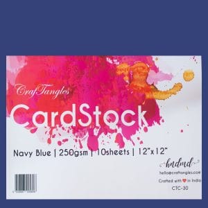 CrafTangles cardstock 12" by 12" (250 gsm) (Set of 10 sheets) - Navy Blue