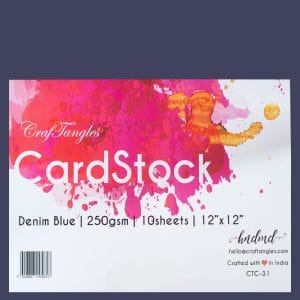CrafTangles cardstock 12" by 12" (250 gsm) (Set of 10 sheets) - Denim Blue