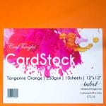 CrafTangles cardstock 12" by 12" (250 gsm) (Set of 10 sheets) - Tangerine Orange