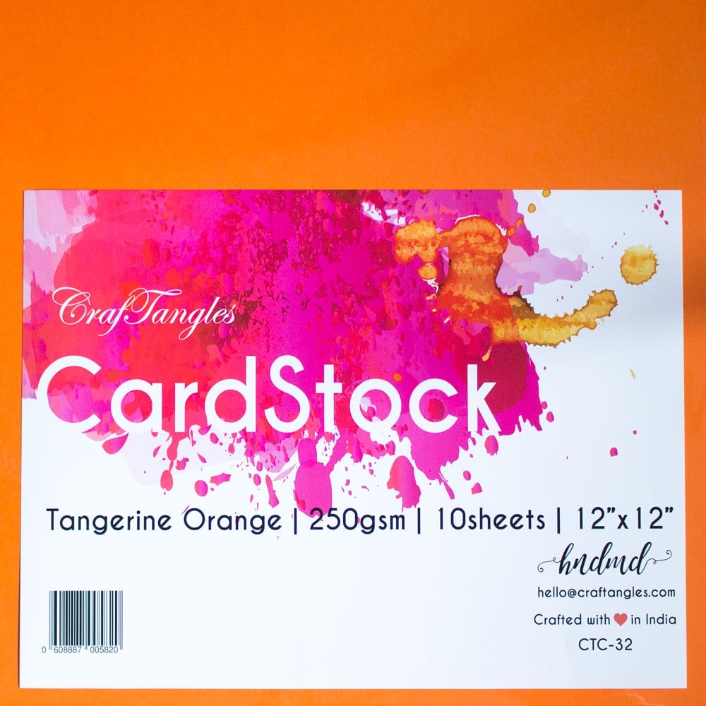 CrafTangles cardstock 12" by 12" (250 gsm) (Set of 10 sheets) - Tangerine Orange ctc 32 tangerine orange CrafTangles cardstock 12" by 12" (250 gsm) (Set of 10 sheets) - Tangerine Orange