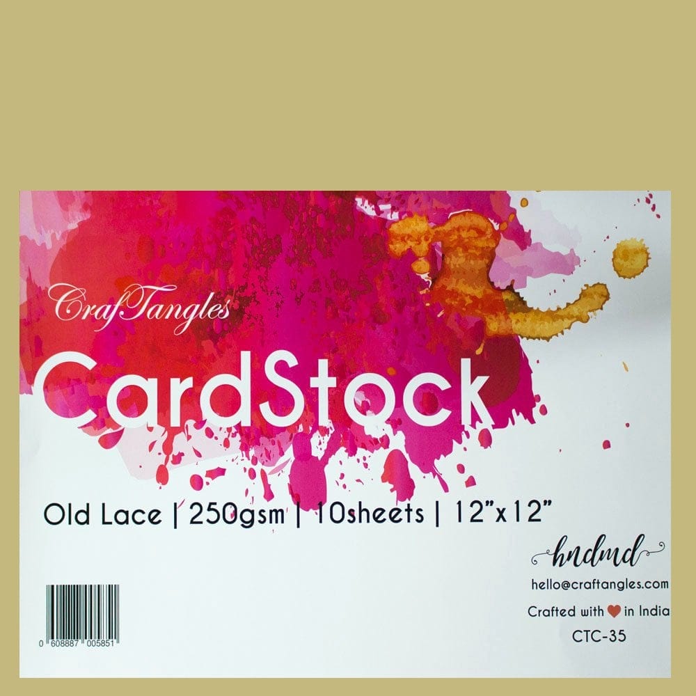 CrafTangles cardstock 12" by 12" (250 gsm) (Set of 10 sheets) - Old Lace ctc 35 old lace CrafTangles cardstock 12" by 12" (250 gsm) (Set of 10 sheets) - Old Lace