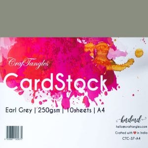 CrafTangles cardstock A4 (250 gsm) (Set of 10 sheets) - Earl Grey
