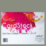 CrafTangles cardstock 12" by 12" (250 gsm) (Set of 10 sheets) - Earl Grey