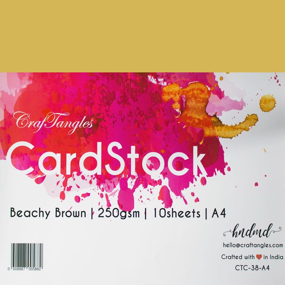 CrafTangles cardstock A4 (250 gsm) (Set of 10 sheets) - Beachy Brown ctc 38 A4 beachy brown A4 CrafTangles cardstock A4 (250 gsm) (Set of 10 sheets) - Beachy Brown