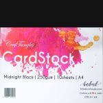 CrafTangles cardstock A4 (250 gsm) (Set of 10 sheets) - Midnight Black