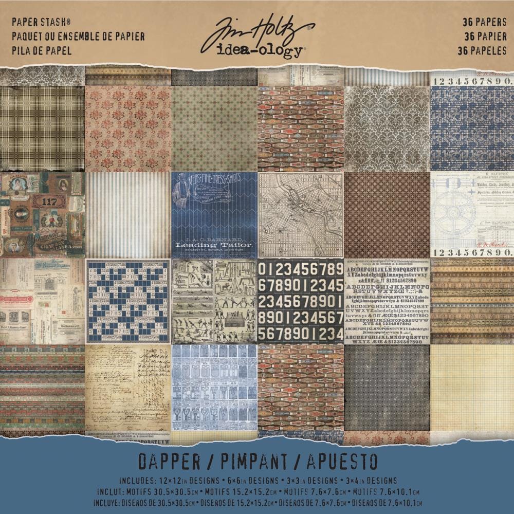 Tim Holtz Idealogy paper pad - Dapper (12 by 12 inch) - 36 sheets tim holtz idealogy dapper paper pad Tim Holtz Idealogy paper pad - Dapper (12 by 12 inch) - 36 sheets