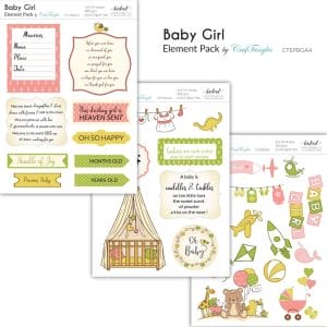 CrafTangles Elements Pack - Baby Girl (3 sheets of A4)