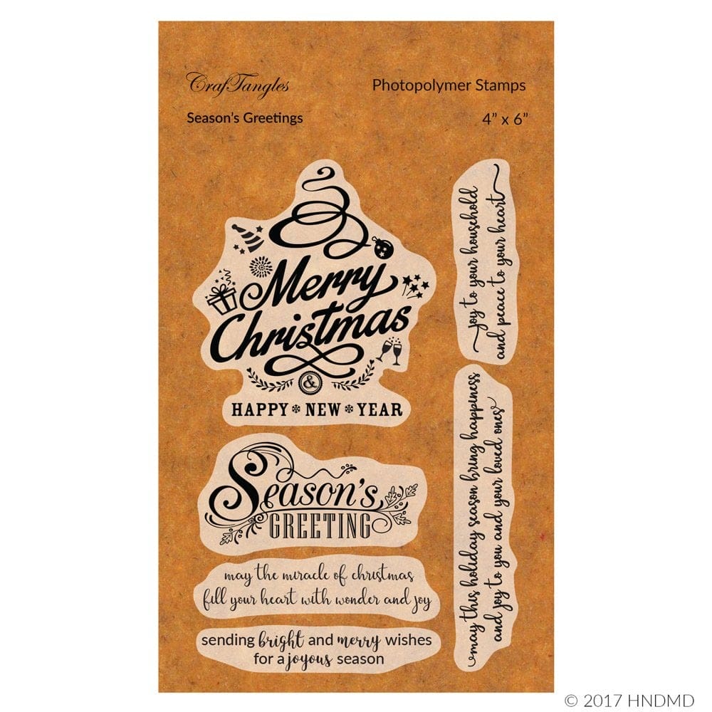 CrafTangles Photopolymer Stamps - Seasons Greeting (Christmas) 45 Seasons Greetings CrafTangles Photopolymer Stamps - Seasons Greeting (Christmas)