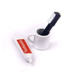 Miniatures - Toothbrush Toothpaste Cup Set