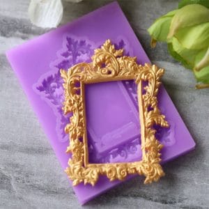 Ornate Rectangle Frame Silicone Clay Mould