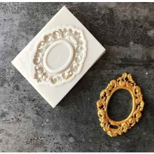 Ornate Oval Frame Silicone Clay Mould