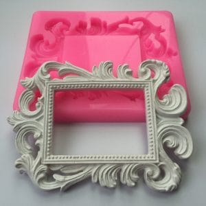 Rectangle Swirl Frame Silicone Clay Mould