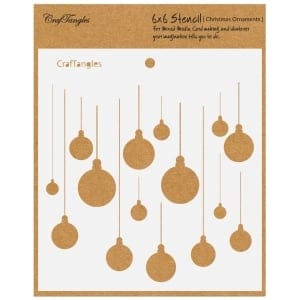 CrafTangles 6"x6" Stencil - Christmas Ornaments