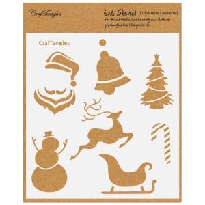 CrafTangles 6"x6" Stencil - Christmas Elements