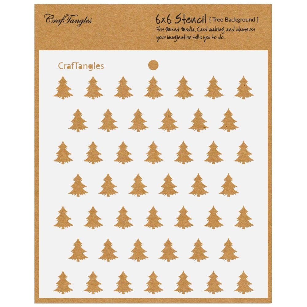 CrafTangles 6"x6" Stencil - Tree Background CTCS56 craftangles stencils tree background CrafTangles 6"x6" Stencil - Tree Background