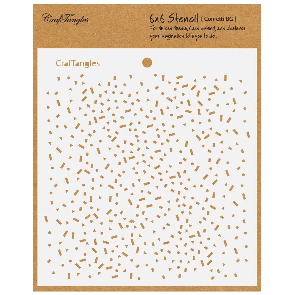 CrafTangles 6"x6" Stencil - Confetti Background CTCS57 craftangles stencils confetti background CrafTangles 6"x6" Stencil - Confetti Background