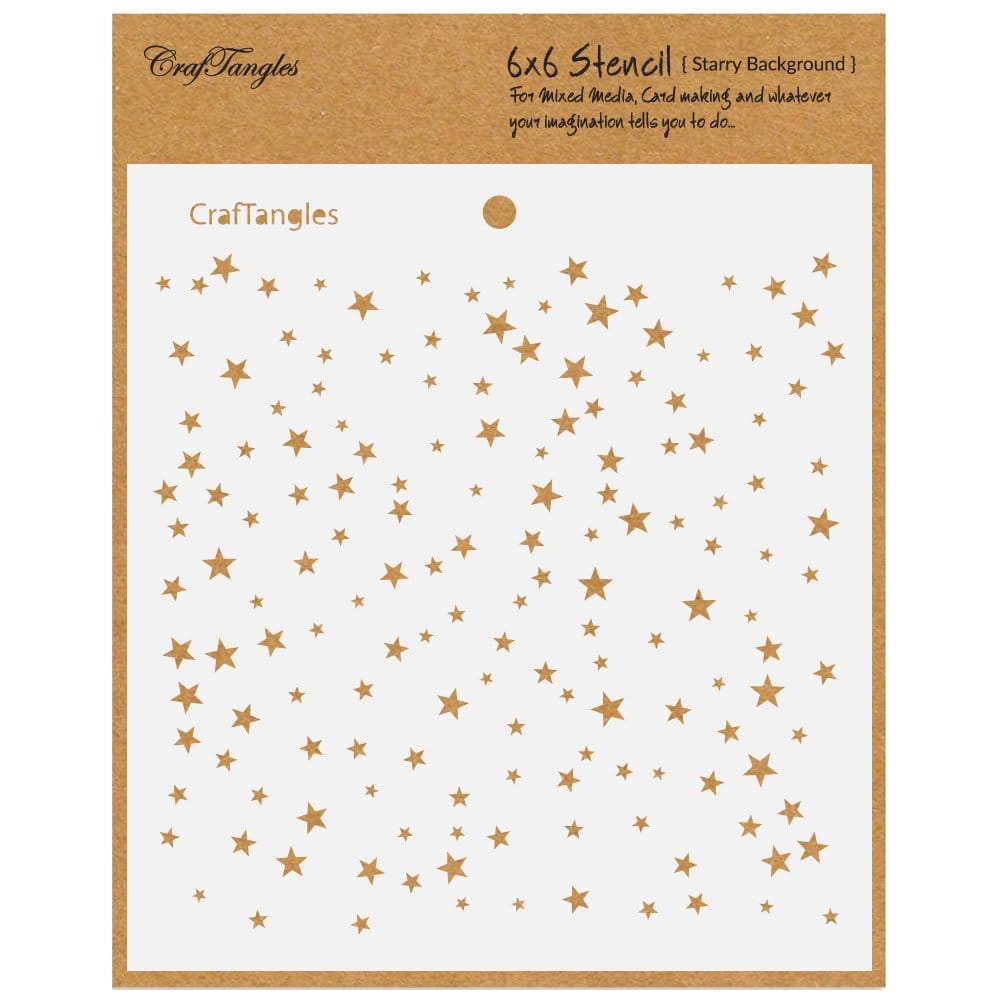 CrafTangles 6"x6" Stencil - Starry Background CTCS58 craftangles stencils starry background CrafTangles 6"x6" Stencil - Starry Background