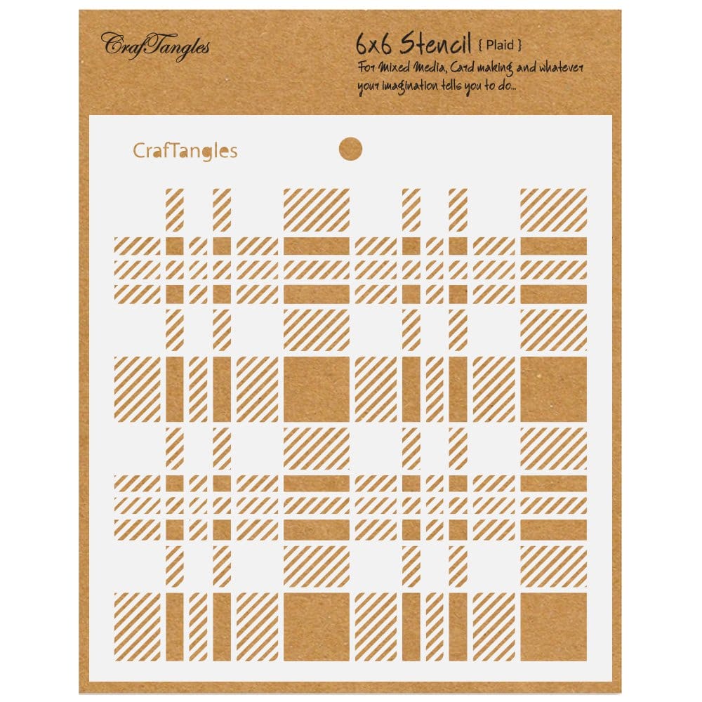 CrafTangles 6"x6" Stencil - Plaid CTCS59 craftangles stencils plaid CrafTangles 6"x6" Stencil - Plaid