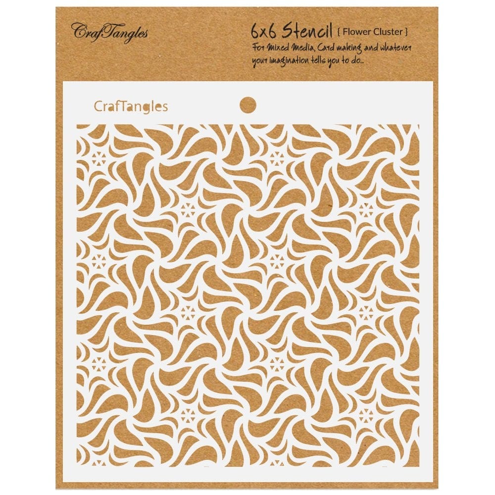 CrafTangles 6"x6" Stencil - Flower Cluster CTCS60 craftangles stencils flower cluster CrafTangles 6"x6" Stencil - Flower Cluster