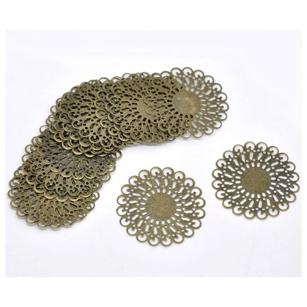 Round metal filigree for Mini Album (Set of 10 pcs)