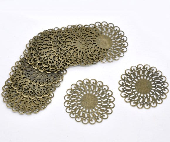Round metal filigree for Mini Album (Set of 10 pcs)