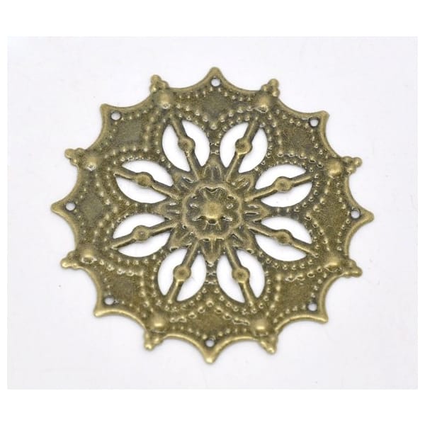 Round antique metal filigree for Mini Album (Set of 10 pcs)