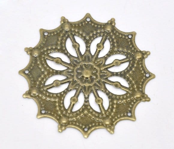 Round antique metal filigree for Mini Album (Set of 10 pcs)