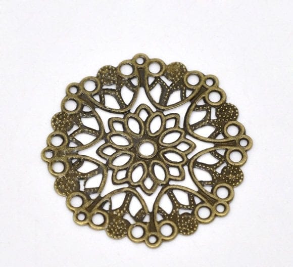 Mandala metal filigree for Mini Album (Set of 10 pcs) - Antique Gold finish