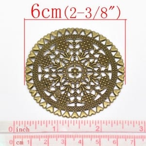 Large round metal filigree for Mini Album (Set of 10 pcs)