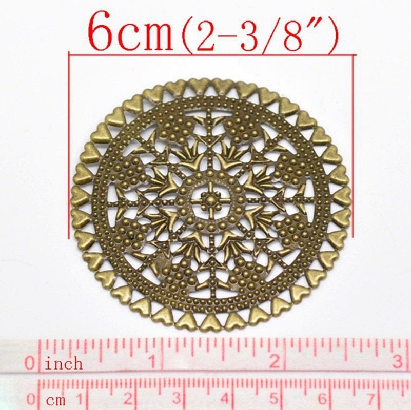 Large round metal filigree for Mini Album (Set of 10 pcs)