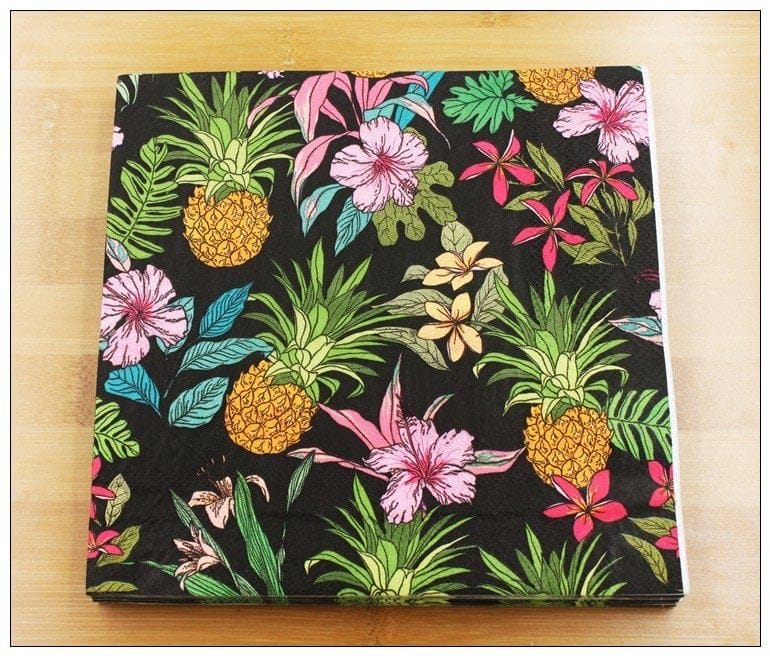 A pack of 12 by 12 inch Decoupage Napkins(5 pcs) - Tropical Background