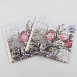 A pack of 12 by 12 inch Decoupage Napkins(5 pcs) - Vintage Scene