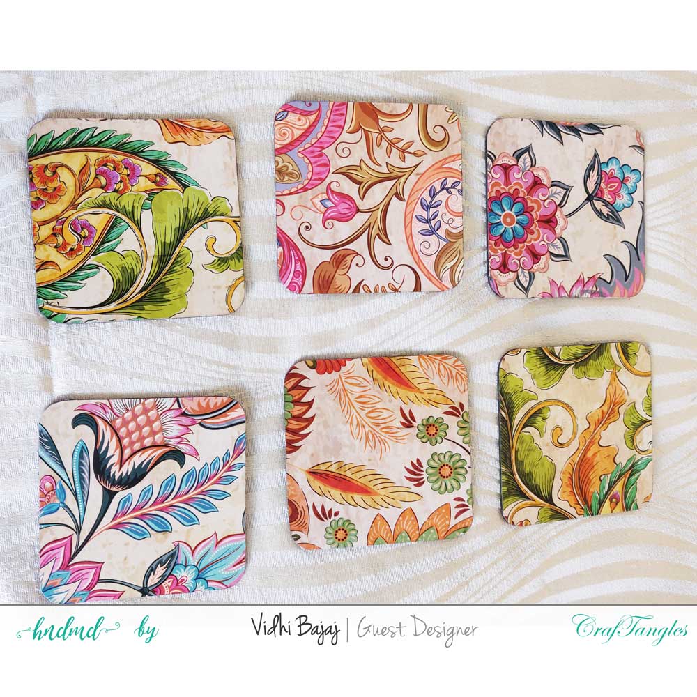 CrafTangles Decoupage Paper Pack - Floral Exotica (A4) - 4 sheets Decoupage_Floral_Exotica_VidhArts_1