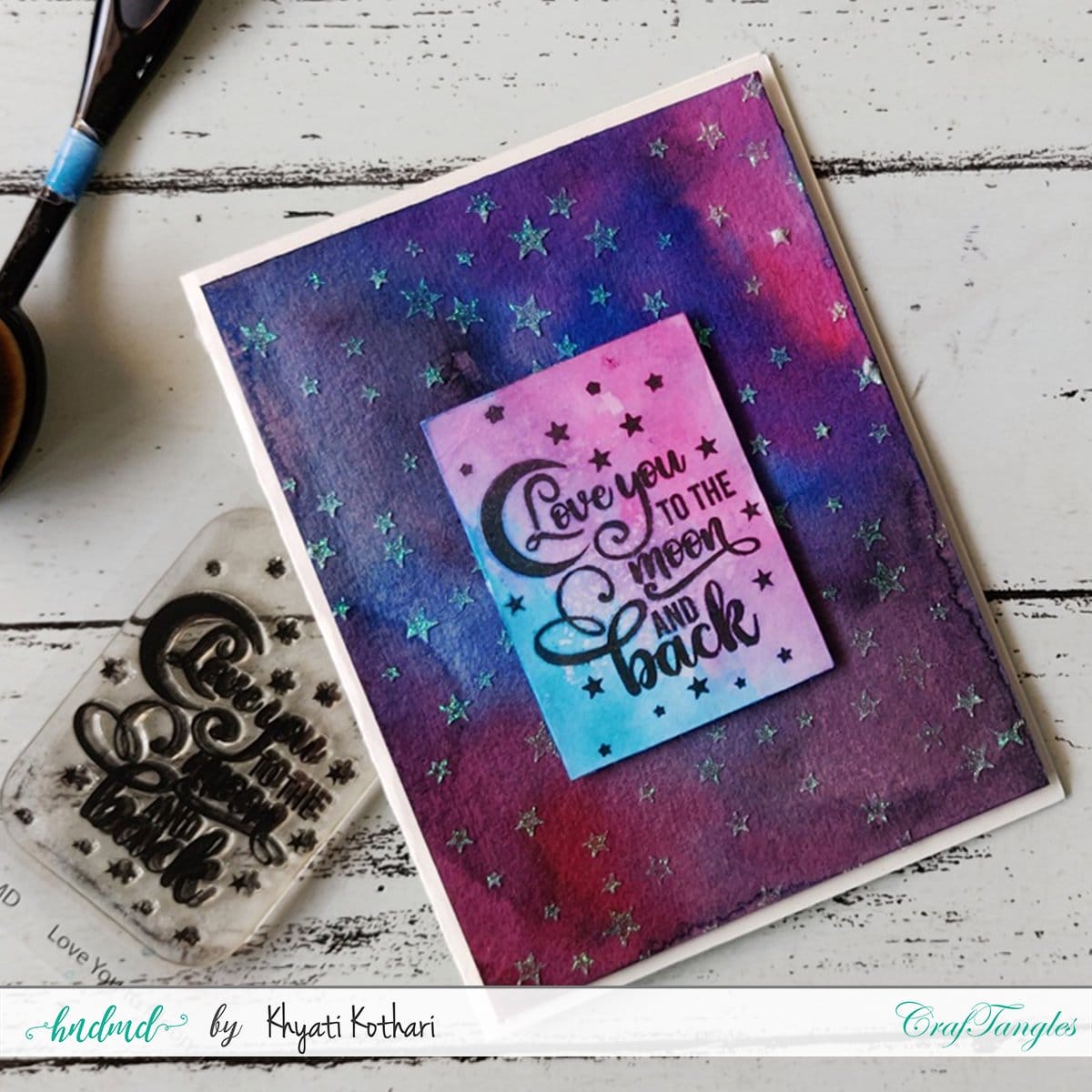 CrafTangles Photopolymer Stamps - Love you to Moon Easy_galaxy_watercolor_card_2