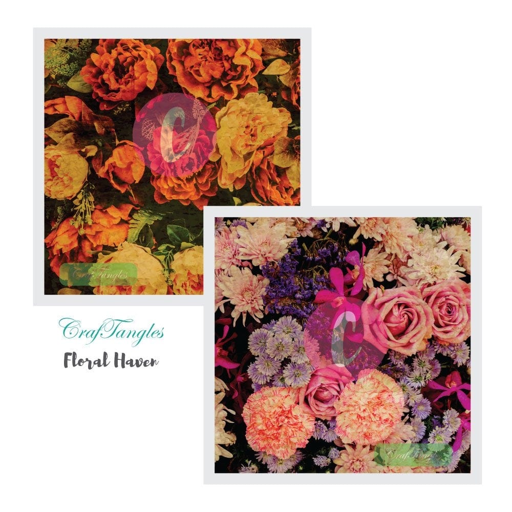 CrafTangles Decoupage Paper Pack - Floral Haven (12 by 12 inch) - 4 sheets Floral Haven Decoupage Cover 12x12 1 and 2 Floral-Haven-Decoupage-Cover-12x12-1-and-2