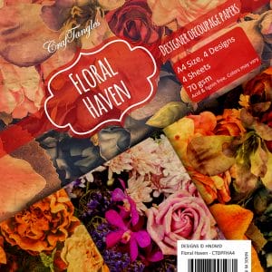 CrafTangles Decoupage Paper Pack - Floral Haven (A4) - 4 sheets