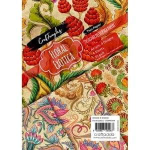CrafTangles Decoupage Paper Pack  - Floral Exotica (A4) - 4 sheets