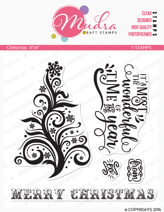 Mudra Craft Stamps - Christmas Mudra Craft Stamps Christmas 4by4inch Mudra Craft Stamps - Christmas