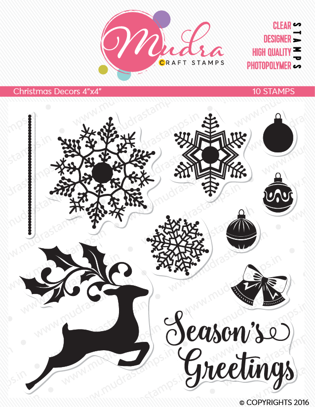 Mudra Craft Stamps - Christmas Decor Mudra Craft Stamps Christmas Decor 4by4 inch Mudra Craft Stamps - Christmas Decor