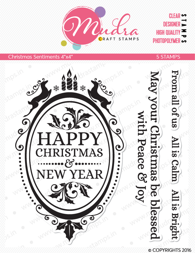 Mudra Craft Stamps - Christmas Sentiment Mudra Craft Stamps Christmas sentiment 4by4inch Mudra Craft Stamps - Christmas Sentiment